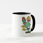 Pizzasaurus Cool Skater T-Rex Pizza Lover Mug Tasse (VorderseiteRechts)