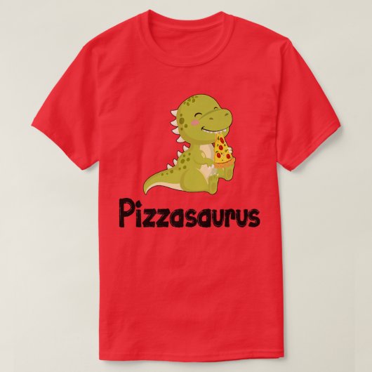 Pizzasaurus Dinosaur Eating Pizza 1293 T-Shirt (Design vorne)