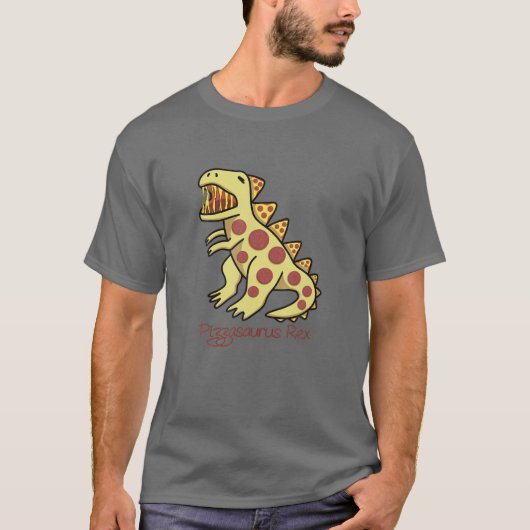 Pizzasaurus Rex Pizza und Dinosaurier T-Shirt (Vorderseite)