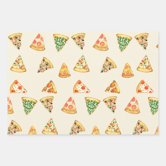 Pizzascheiben für Pizzaliebhaber Geschenkpapier Set (Vorderseite 3)