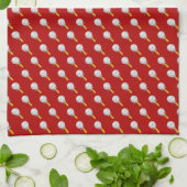 Pizzaschneider für den Pizza-Tag Geschirrtuch (Gefaltet)