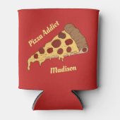 Pizzaschnitt mit benutzerdefiniertem Text und Farb Dosenkühler (Vorderseite)