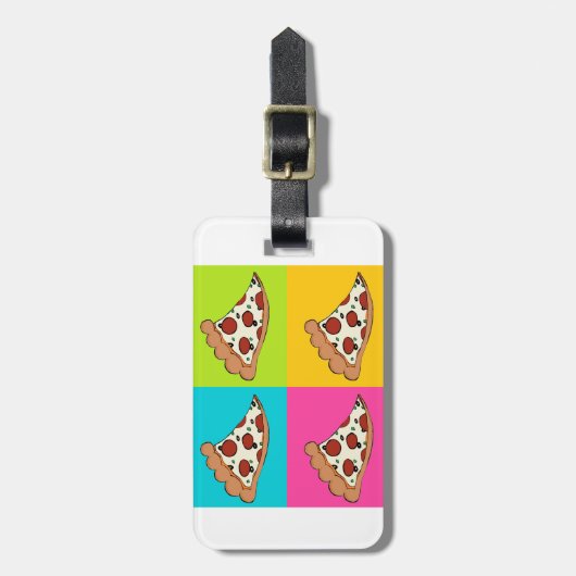 Pizzaschnitte Gepäckanhänger (Vorderseite vertikal)