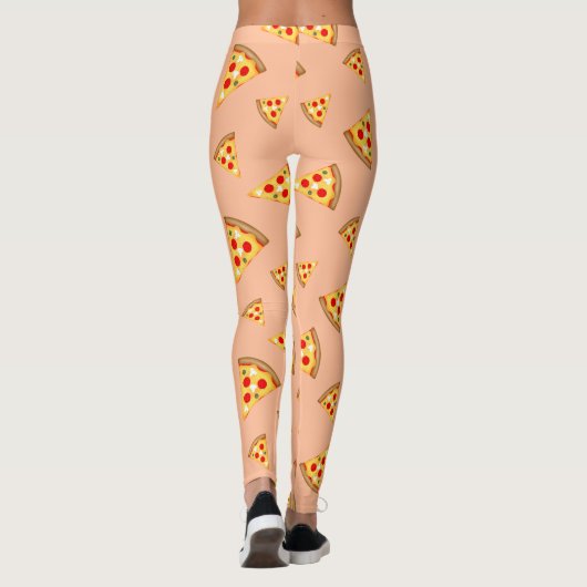 Pizzaschnittpfirsich mit coolem und lustigem Pizza Leggings (Rückseite)
