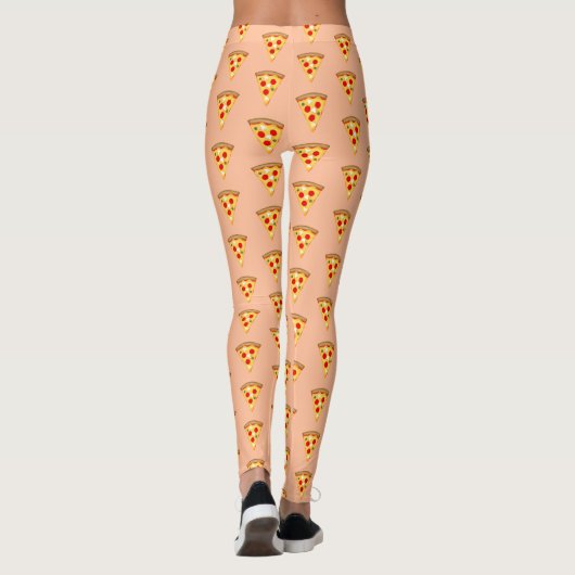 Pizzaschnittpfirsich mit coolem und lustigem Pizza Leggings (Rückseite)