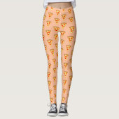 Pizzaschnittpfirsich mit coolem und lustigem Pizza Leggings (Vorderseite)
