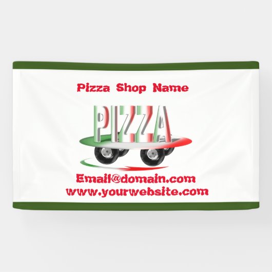Pizzaservice, rot-grün, personalisiert banner (Horizontal)