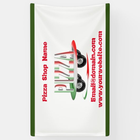 Pizzaservice, rot-grün, personalisiert banner (Vertikal)