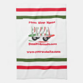 Pizzaservice, rot-grün, personalisiert geschirrtuch (Vertikal)