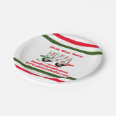 Pizzaservice, rot-grün, personalisiert pappteller (Schrägansicht)