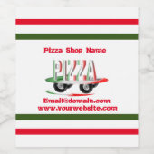 Pizzaservice, rot-grün, personalisiert weinetikett (Einzelnes Label)