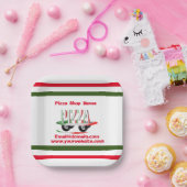 Pizzaservice, rote grüne, personalisierte Papierpl Pappteller (Party)