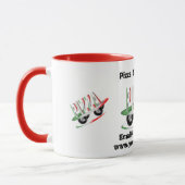 Pizzaservice, rote, grüne Visitenkarte - Tasse (Links)