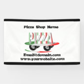 Pizzaservice, rotes Grün, personalisiertes Banner (Horizontal)