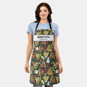 Pizzaslicen, Koch Baker Restaurant Custom Text Schürze (Getragen)