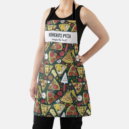 Pizzaslicen, Koch Baker Restaurant Custom Text Schürze (InSitu)