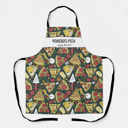 Pizzaslicen, Koch Baker Restaurant Custom Text Schürze (Vorderseite)