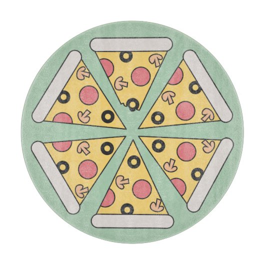 Pizzaslices im niedlich geometrischen Stil Schneidebrett (Vorderseite)