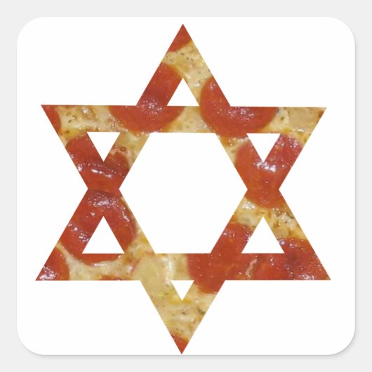 Pizzastern Quadratischer Aufkleber (Vorderseite)