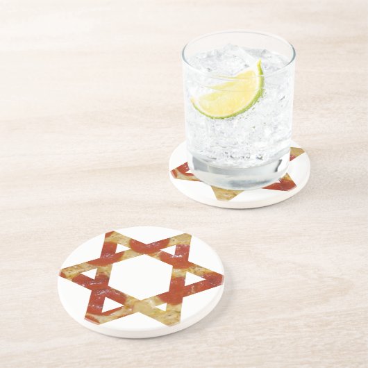 Pizzastern Sandstein Untersetzer (Seite)