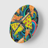 Pizzastrom Runde Wanduhr (Winkel)