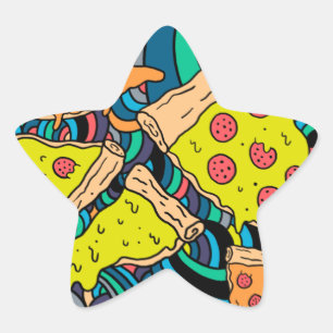 Pizzastrom Stern-Aufkleber