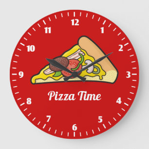 Pizzastück Große Wanduhr