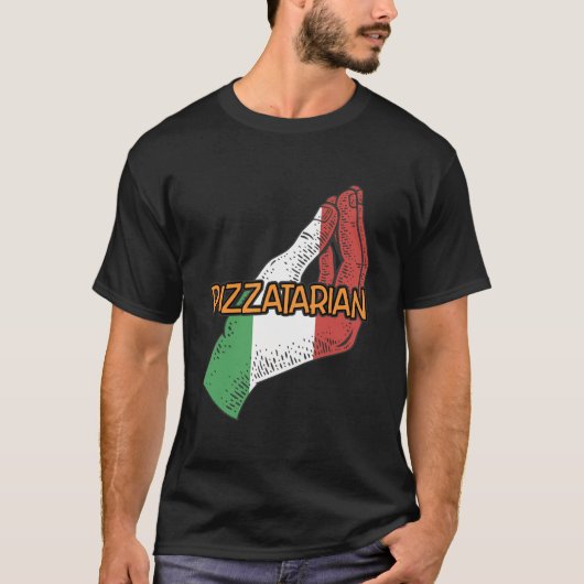 Pizzatarian Funny Italian Spaß Italien Vegane Pizz T-Shirt (Vorderseite)