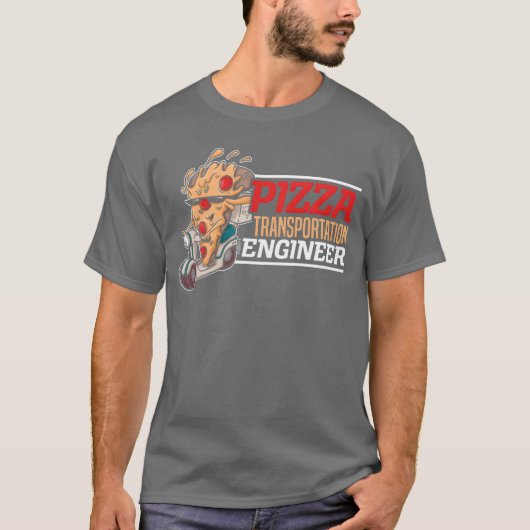 Pizzatransport-Ingenieur Food Delivery Guy vint T-Shirt (Vorderseite)