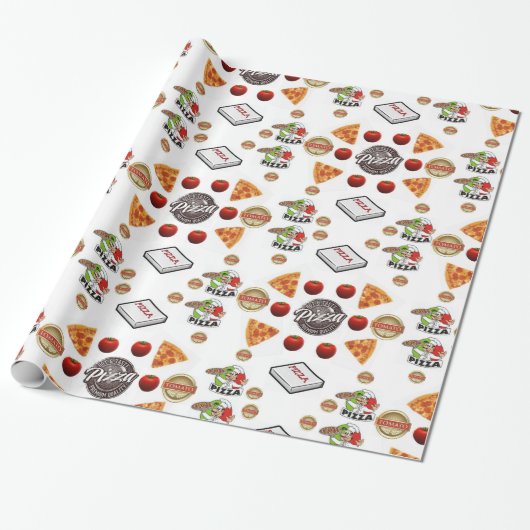 Pizzaverpackung Hochglanzpapier Geschenkpapier (Ungerollt)