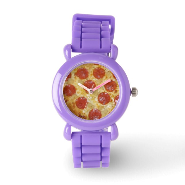 Pizzawatte Armbanduhr (Vorderseite)