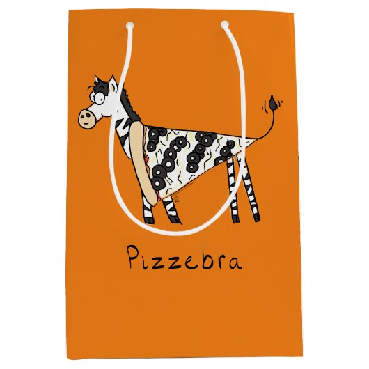 Pizzebra Pizza Zebra Geschenktasche Mittlere Geschenktüte (Vorderseite)