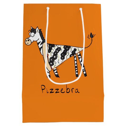 Pizzebra Pizza Zebra Geschenktasche Mittlere Geschenktüte (Rückseite)