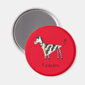 Pizzebra Pizza Zebra Magnet (Vorderseite/Rückseite)