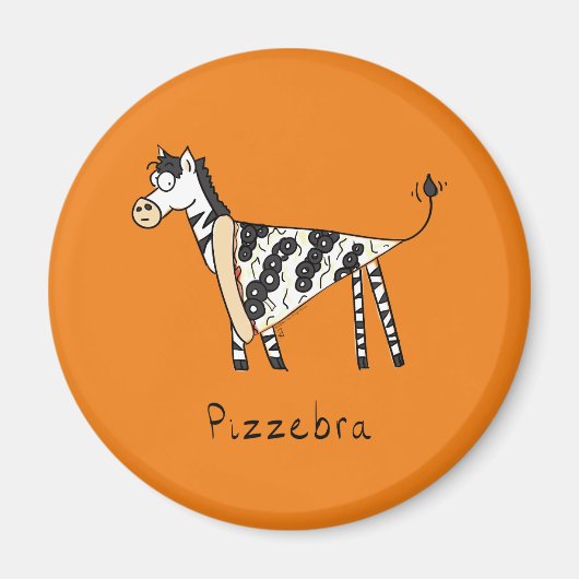 Pizzebra Pizza Zebra Magnet (Vorne)