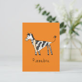 Pizzebra Pizza Zebra Postkarte (Stehend Vorderseite)