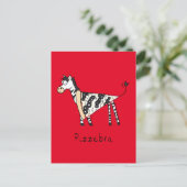 Pizzebra Pizza Zebra Postkarte (Stehend Vorderseite)