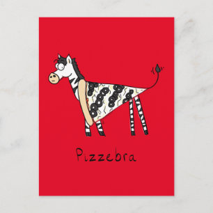 Pizzebra Pizza Zebra Postkarte