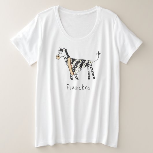Pizzebra Pizza Zebra Women's Plus Size T - Shirt (Design vorne)