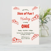 Pizzeria 1. Geburtstag 1 Vintag Einladung (Stehend Vorderseite)