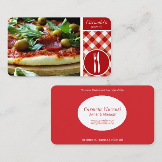 Pizzeria Business Card Visitenkarte (Vorne/Hinten)