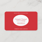 Pizzeria Business Card Visitenkarte (Rückseite)