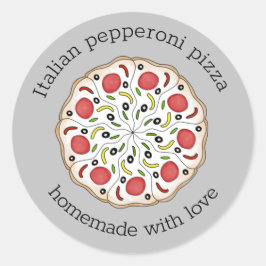 Pizzeria custom text classic round Aufkleber