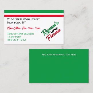 Pizzeria Custom Visitenkarte