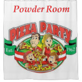 Pizzeria Duschvorhang Pulverraum (Vorderseite)