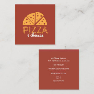 Pizzeria Einfaches Rot Gelbes Design Visitenkarte