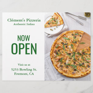 Pizzeria-Eröffnungsflyer