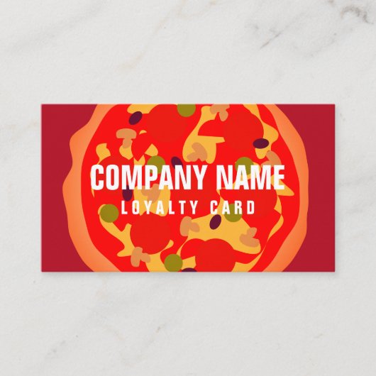 Pizzeria Loyalität oder Lochkartenvorlage für Pizz Visitenkarte (Vorderseite)
