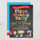 Pizzeria Making Party Einladung (Primär) (Vorne/Hinten)