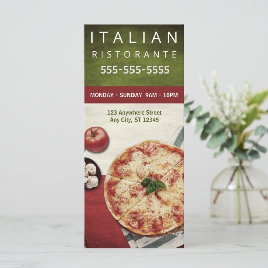 Pizzeria Menükarte (Stehend Vorderseite)